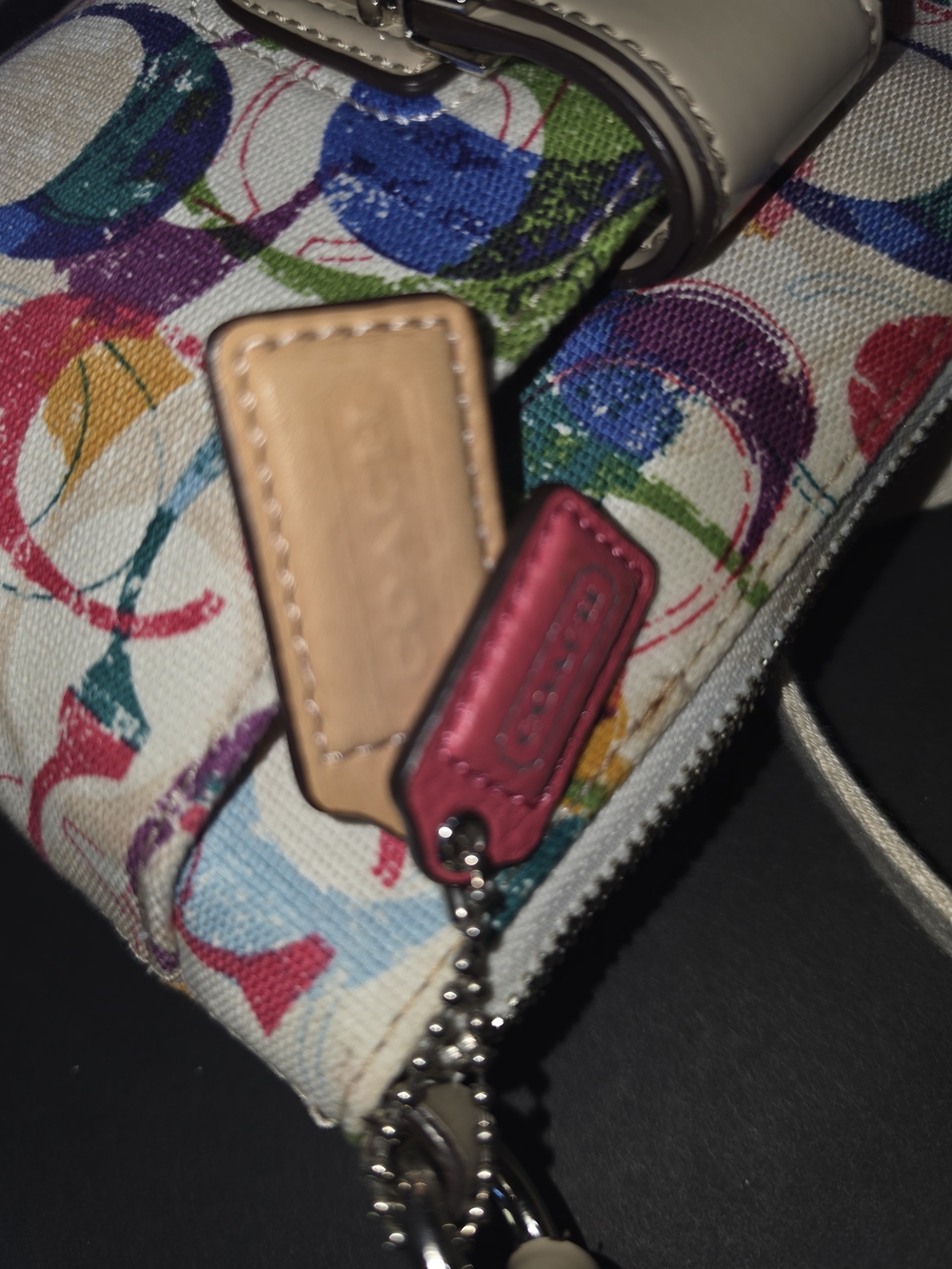 Coach Multicolor Signature Canvas Crossbody with Beige Trim and Silver Hardware - Picture 3 of 13